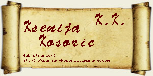 Ksenija Kosorić vizit kartica